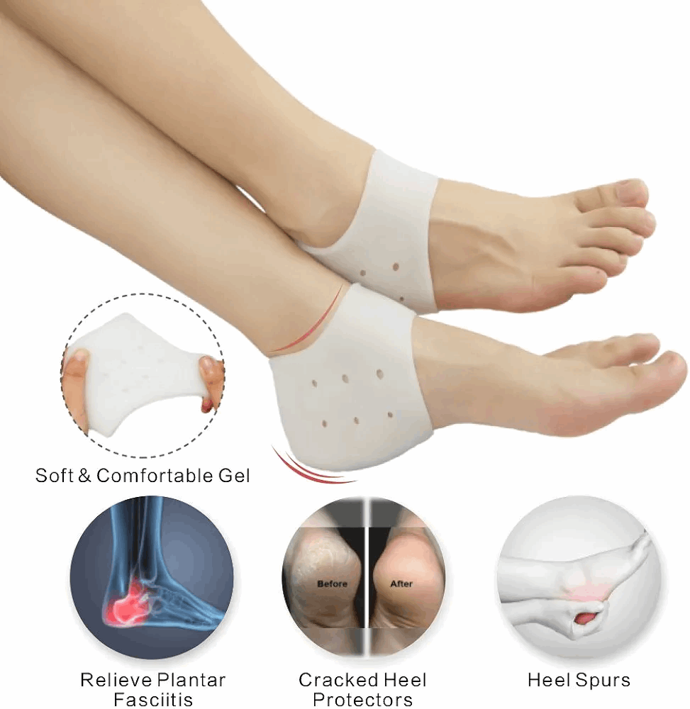 Silicone Gel Heel Pad Socks for Pain Relief - 1 Pair