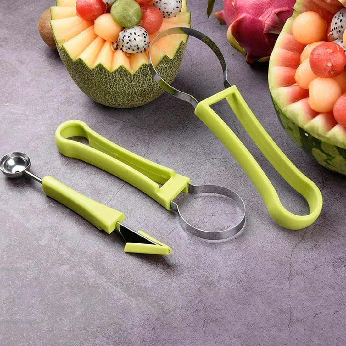 Stainless Steel Professional 4 in 1 Watermelon Cutter (Multicolor, Pack of 1)