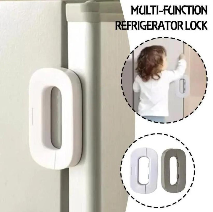 Refrigerator Lock L Cabinet Locks With Strong Adhesive (White)