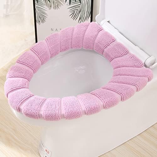 Mangukiya Tac Fab Toilet Seat Cover Pads, Washable Toilet Seat Cushion Mat Winter Washable Toilet Seat Lid Cover Pads (Brown)