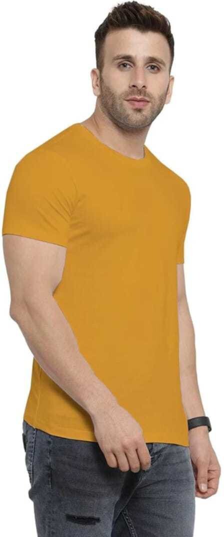 Classic Partywear Roundneck Half Sleeve Solid T-Shirt_For Summer