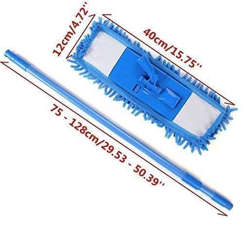 Mop-Wet and Dry Cleaning Flat Microfiber Floor Cleaning Mop with Telescopic Long Handle Dry Mop