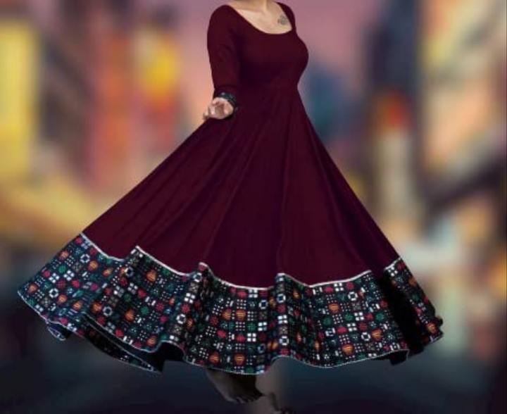 Women's Rayon Solid Pattern Full Sleeve Full Stitched Gown