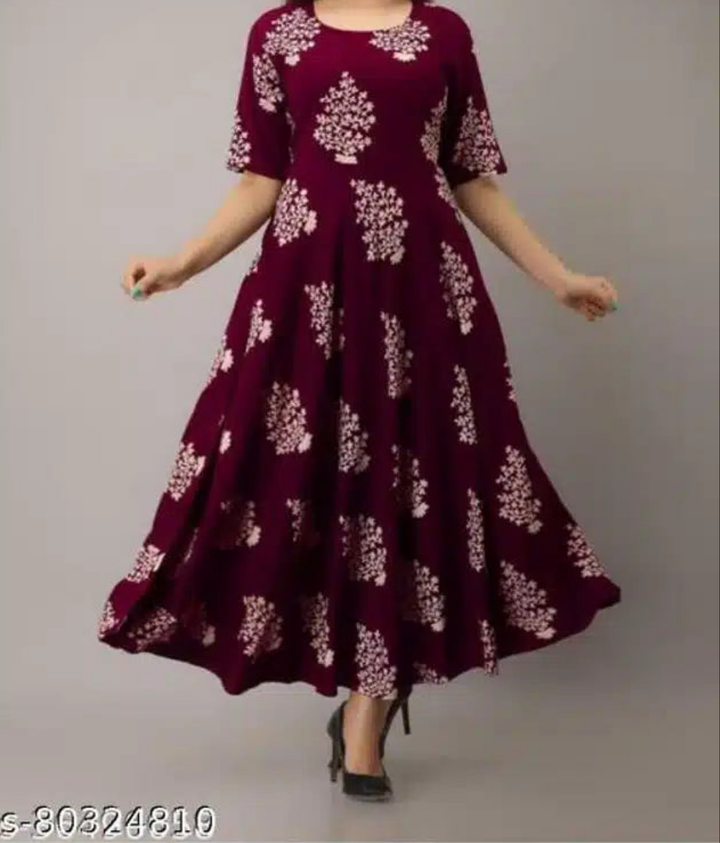 Cotton Printed Kurti for Women (Maroon, XXL)