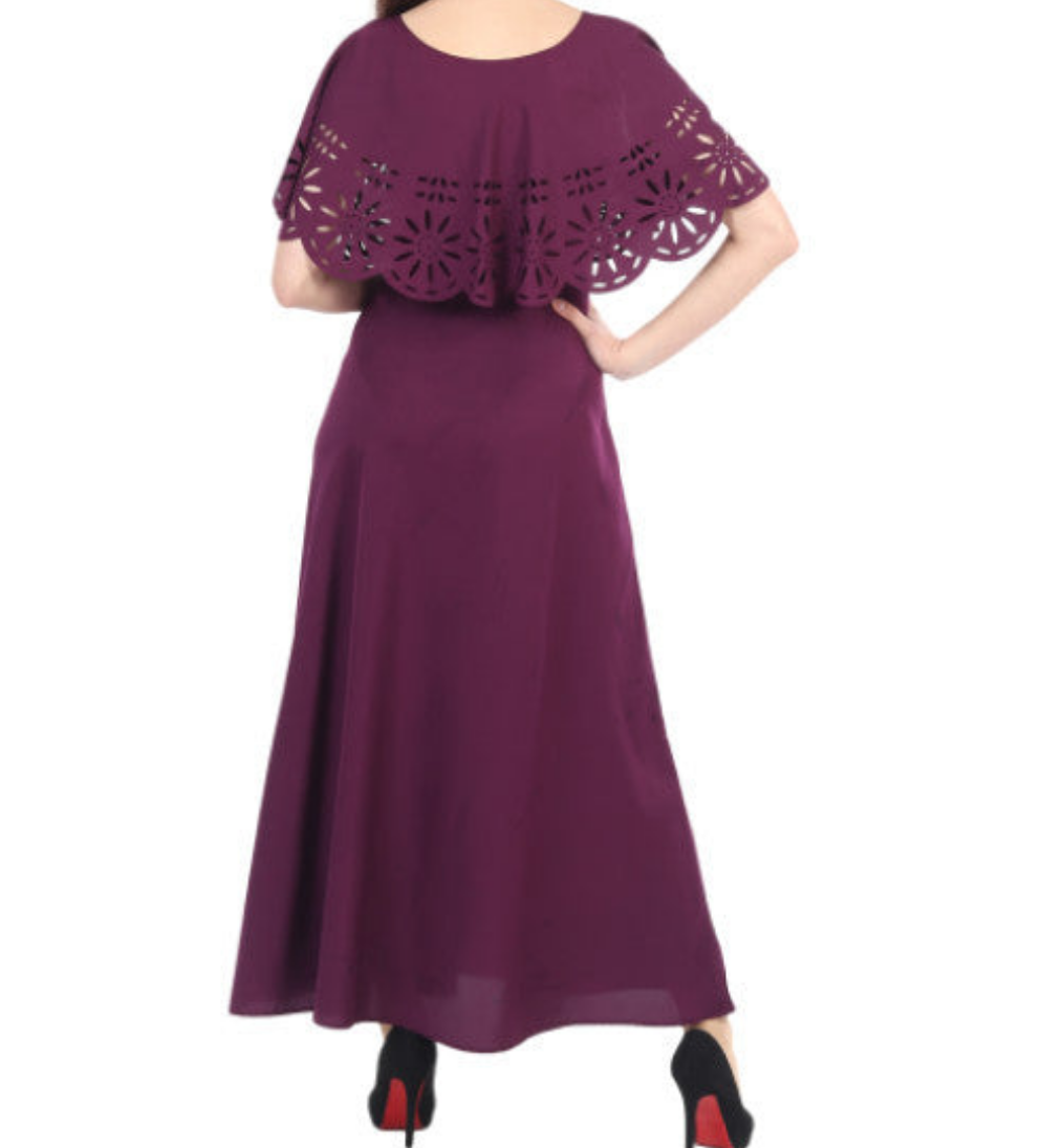 Women Solid Maroon Maxi Dress
