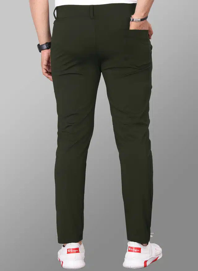 Lycra Blend Trouser for Men (Bottle Green, 32)