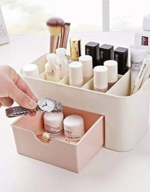 Cosmetic Storage Box Multi Functional Desktop Tidy Organiser Holder with Drawer