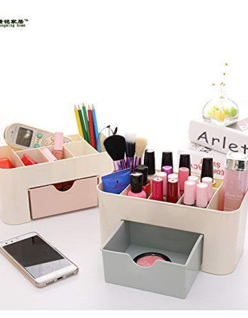 Cosmetic Storage Box Multi Functional Desktop Tidy Organiser Holder with Drawer