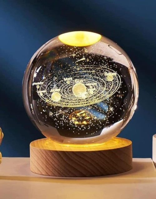 Crystal ball Crystal Planet Night Light Laser Engraved Solar System Globe Astronomy Birthday Gift Home Desktop Decoration