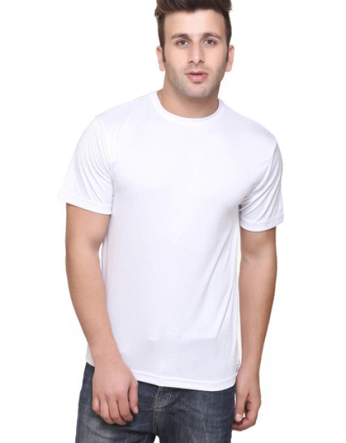 WHITE ROUND NECK DRI-FIT TSHIRT