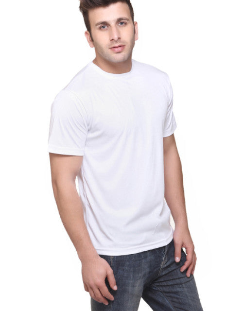 WHITE ROUND NECK DRI-FIT TSHIRT