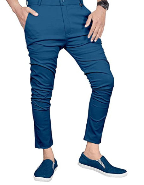 Men's Lycra Cotton Regular Fit Pant