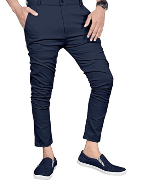 Men's Lycra Cotton Regular Fit Pant