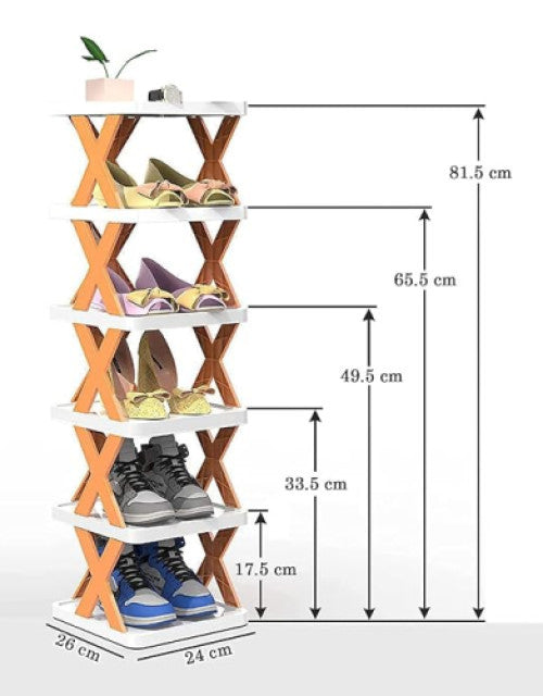 Multi-Purpose Stackable Shoe Rack Adjustable Slots